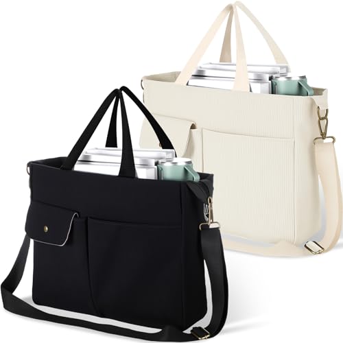 Sadnyy Corduroy Tote Bag for Women with Pockets Large Crossbody Purse for Work Laptop College