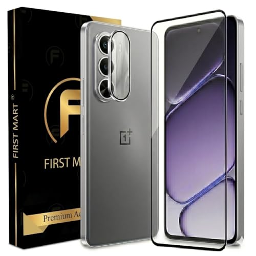 Image of FIRST MART Tempered Glass for Oneplus Nord CE 6 Lite 5G with Silver Camera Ring Guard & Installation Kit | HD Clear Edge-to-Edge Screen Protector, Scratch Resistant, Case-Friendly | Pack of 1