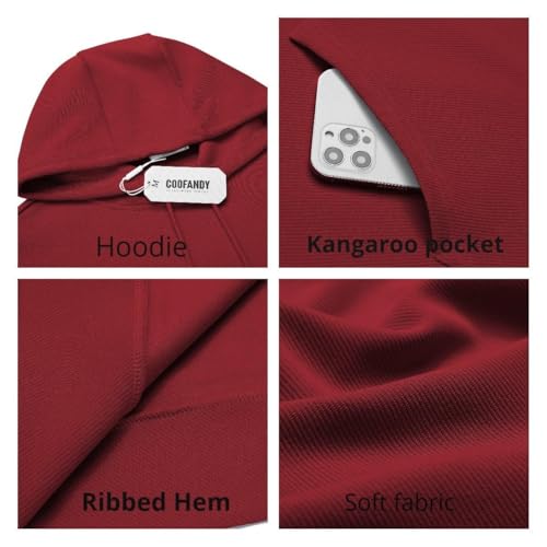 Image of COOFANDY Mens Hoodie Long Sleeve Casual Pullover Hooded Sweatshirt Fashion Drawstring Hoodies with Pocket