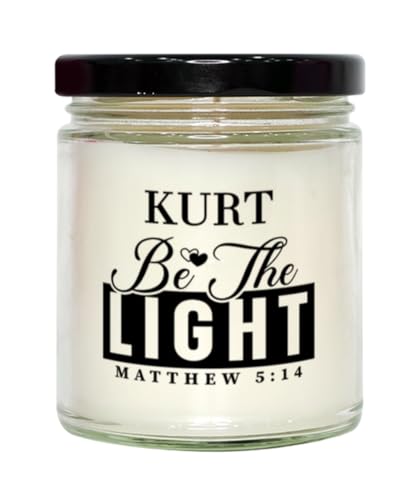 Bible Verse for Kurt Candle,Christmas Gifts for Kurt Be The Light Mattew 5:14 Gifts for Women Coworker Kurt Name Birthday Candle Christmas Gifts, Housewarming, Soy Wax, Scented, Decor