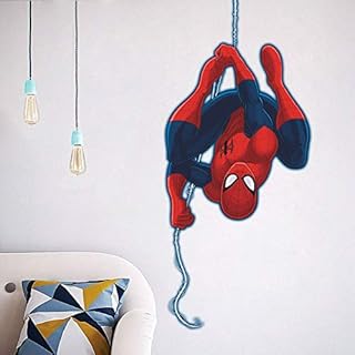 Kibi Spider-Man 3D Wall Stickers Spiderman Wallpaper Spiderman 3D Wall Stickers Wall Stickers for Kids Bedroom Living Room Nursery Background Removable