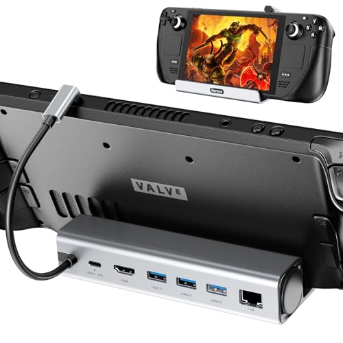 6-in-1 Docking Station,Steam Deck Dock for OLED/ROG Ally/Legion Go/MSI Claw,4K@60Hz USB C Hub with...