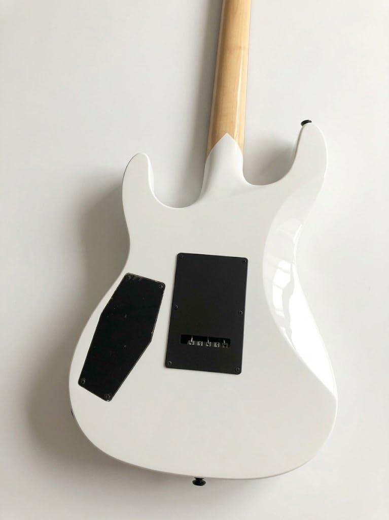 Chitarra elettrica a corpo solido, grafica White Occult Spirit Board con doppio humbucker e tremolo di bloccaggio, 6 corde a grandezza naturale for heavy metal (Guitarra Eléctrica)