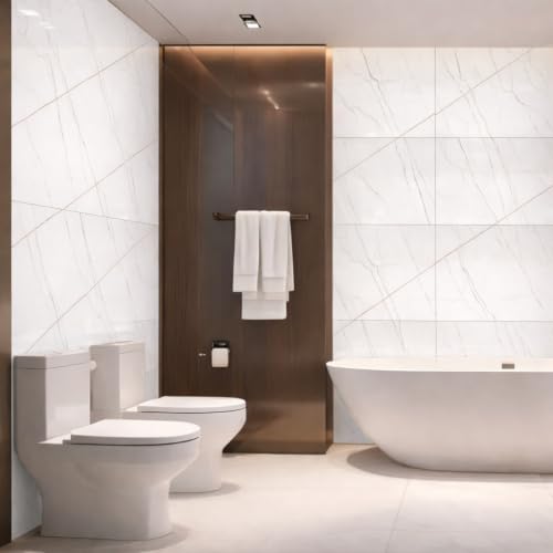 Image of WALLVEAR PE Foam Marble Wall Panel Sheet | Self Adhesive DIY Wall Covering (8, White LINE)