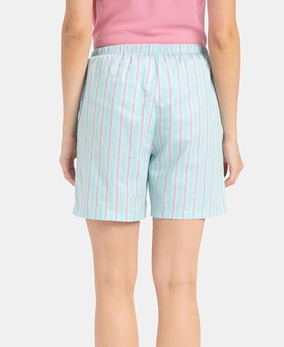 Image of Jockey RX15 Women's Super Combed Cotton Woven Relaxed Fit Checkered Shorts with Side Pockets (Prints May Vary)