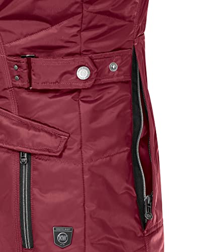 Knuffelwuff Damen Weste Carinae Größe: M / 38 Rot - Leichte atmungsaktive wasserabweisende Steppweste mit vielen Taschen für Outdoor, Wandern, Reisen, Gassi gehen - Windbreaker Übergangsjacke