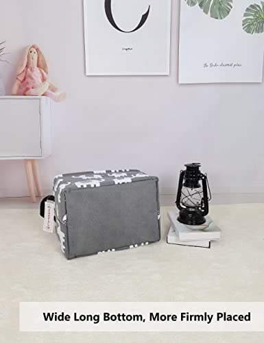 Queenlala Rectangular Laundry Hamper/Foldable Nursery Laundry Basket For Organizing/Storage Bin Baskets/Children Toy Office Bedroom/Toy Bin Closet Shelf Baskets（Rec-Elephant） #TOP3