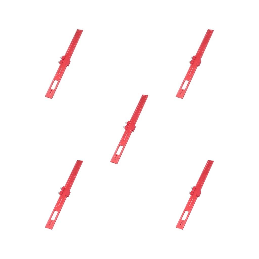 5er-Set Taschenlineal, Aluminium, Holzbearbeitung, Lineal, 45 Grad, gleitend, stabil, 30 cm