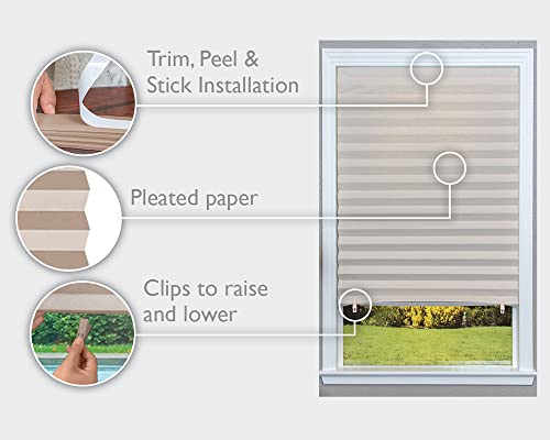 Redi Shade No Tools Original Light Filtering Pleated Paper Shade Natural, 36 In X 72 In, 6 Pack & No Tools Original Room Darkening Pleated Paper Shade Gray, 36 In X 72 In, 6 Pack #TOP2