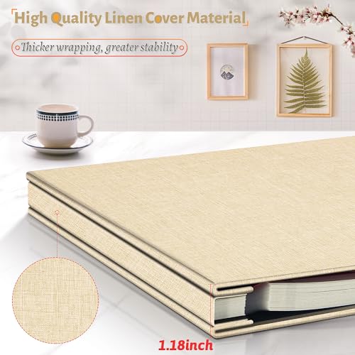 Artfeel Photo Album Self Adhesive Scrapbook,60 Pages Large Photo Book for 4x6,5x7,8x10 Pictures,DIY Album for Baby Wedding Family Travel Birthday,with Metallic Pen and Scraper