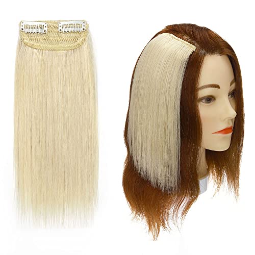 Image of Real 100% Human Hair 2Clip Extension Remy Straight Side Bangs Patch To Add Side Hair Volume LightBlonde Color Highlights | Soft Natural Looking Reusable Lightweight Clip Extension for Daily Use, Styling & Party Causal Wear | 6inch Hair Length (1pc)