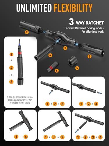 DISEN 68-in-1 Ratcheting Screwdriver Set