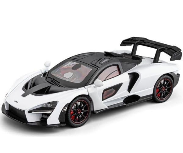 Image of Invite Enterprise Compatible for 1:24 Mclaren Senna Toy Car Model, Diecast Collectible Pull Back Model Car with Sound and Light, Toy Gift Vehicles for Adults Kids Boys Girls【White】