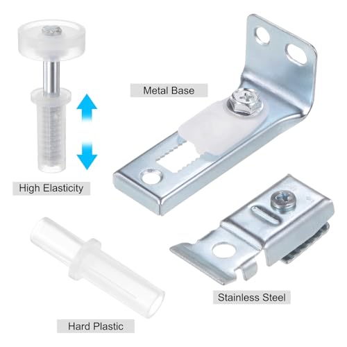Kit de herrajes para puertas plegables uxcell, 4 unidades, incluye pivotes superior e inferior, soporte y rueda guía para puertas de clóset plegables miniatura 4