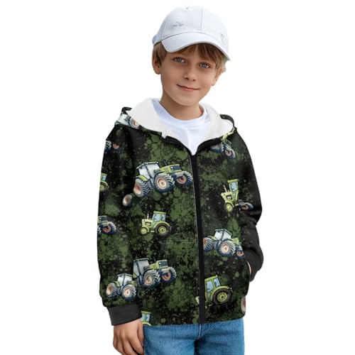 Boys Car Print Hooded Sweatshirt Zip-Up Fleece Hoodie Long Sleeve Hoodies Sweatshirts with Pocket3