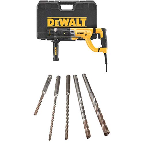 Dewalt D25263K D-Handle Sds Rotary Hammer With Shocks 1-1/8" With Dewalt Dw5470 5-Piece Rock Carbide Sds Plus Hammer Bit Set #TOP6