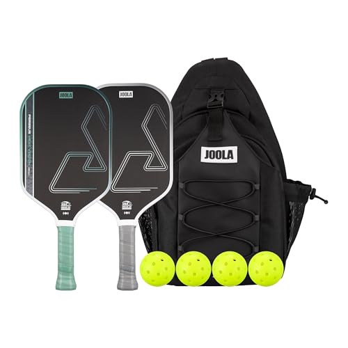 JOOLA Heat Vision Pickleball Paddles Set of 2 - Includes: 2 Pickleball Paddles, 4 Balls & Sling Bag - Lightweight USAPA Approved Carbon Fiber Paddle, Heat-Pressed Handle for Extra Stability, NFC Chip
