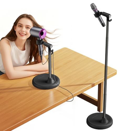 Blissfuhue �h���C���[ �n���Y�t���[ �X�^���h, �h���C���[�X�^���h �������߉\ (43.6-130cm) 2WAY �^���[ �h���C���[�z���_�[ ���� ���ϑ� ���p, �n���Y�t���[�h���C���[ 360°��] ���[�t�b�N�t�� (�u���b�N)