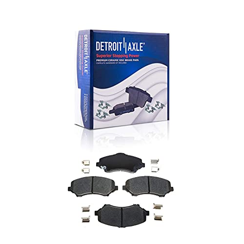 Image of Detroit Axle - Front Driver Side Disc Brake Caliper Ceramic Brake Pads Replacement for 2009-2012 Dodge Journey - 3pc Set
