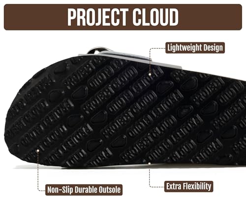 Image of Project Cloud 100% Genuine Leather Sandals Women Dressy Beach Essentials Slides for Women Footwear - Lightweight with Memory Foam Insole Sandals for Women 2026 - Womens Slides