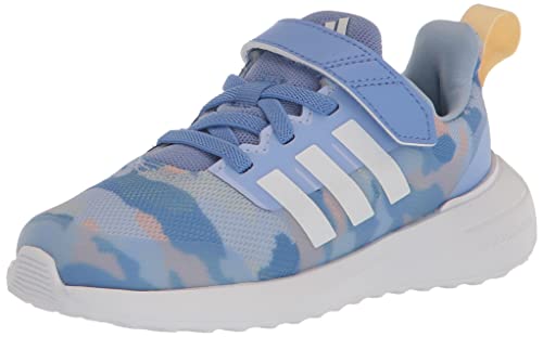 adidas Fortarun 2.0 Running Shoe, Blue Fusion/White/Almost Yellow (Elastic), 1.5 US Unisex Little Kid