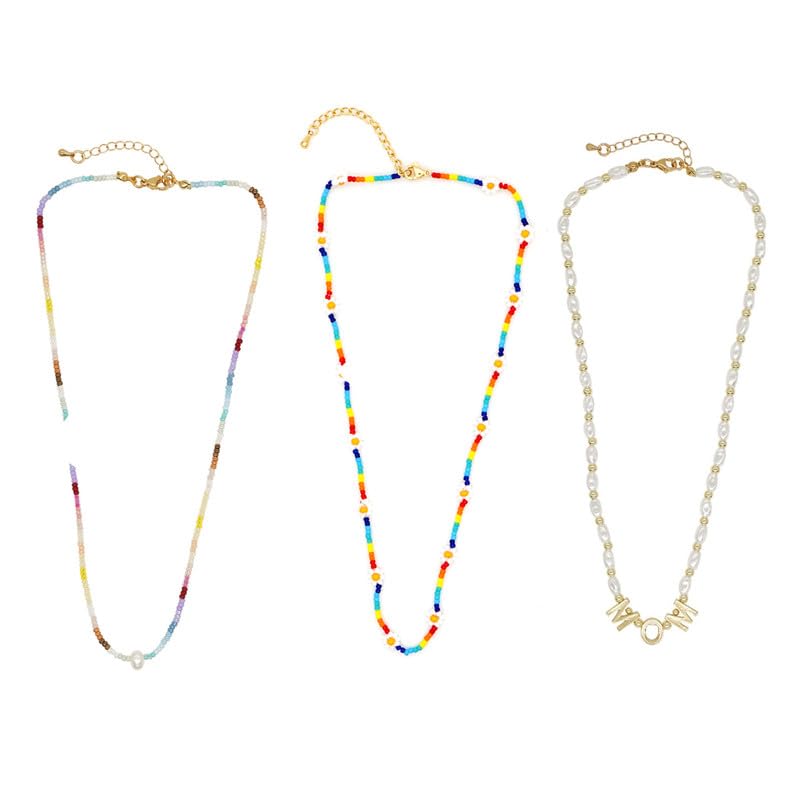 YeehoYeeho Boho Rainbow Beaded Beach Necklace for Women