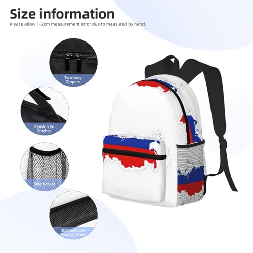 Sac à dos de voyage classique drapeau russe pour le travail et weekend