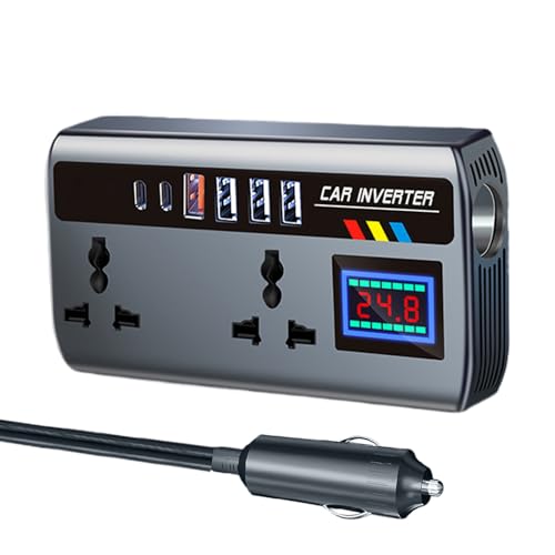 Salida del inversor de automóviles, inversor de cargador de automóviles, salida de automóvil de 12v/24V a 220V, accesorios de automóviles portátiles 3 USB Puerto Auto Cargador Inverter Compresor de ai