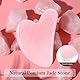 Rosenquarz Gua Sha Stein - Guasha Gesichtsmassage für Augenschwellungen, Hautstraffung, Lymphdrainage Gesicht - Face Massager (Rosa)