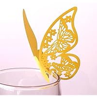 Autocollants Muraux Papillon En Papier - Lot De 50 - 110 X 70 Mm - Découpe Laser - Pour Décoration Mariage, Fête, Table