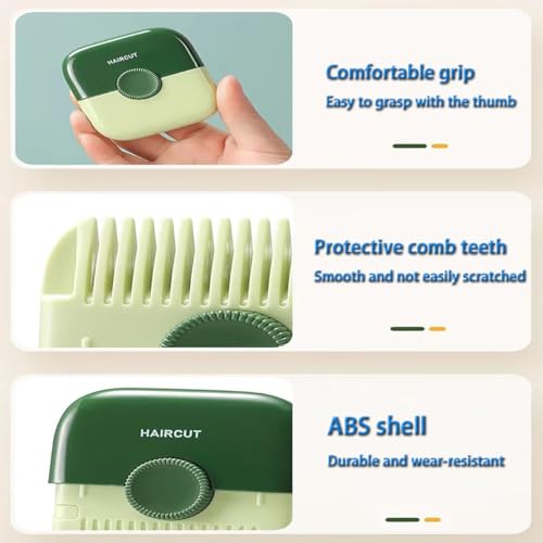 Image of 2-in-1 Hair Trimmer and Comb for Kids, Safe Blade Razor for Baby Hair Cutting, Portable Hair Grooming Tool, ABS Plastic, Manual