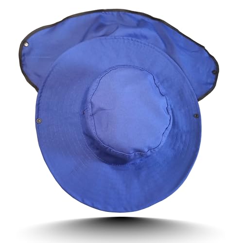Chapéu Pescador Australiano Passeio Praia Trabalho Protege do Sol Pescoço (AZUL)