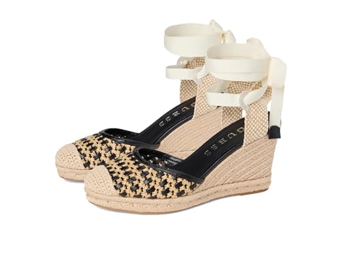 Sandale cage Guess Femme Cylenam en espadrille bicolore noir naturel