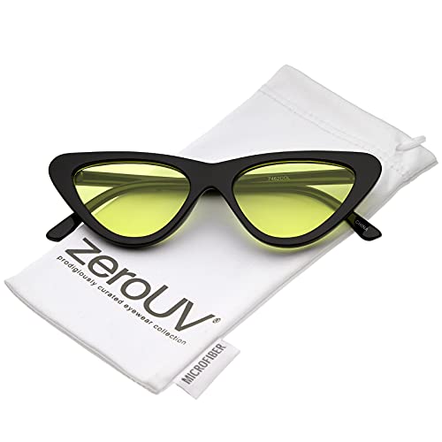 Image of zeroUV Women's Small Thick Neutral Colored Flat Lens Cat Eye Sunglasses 51mm