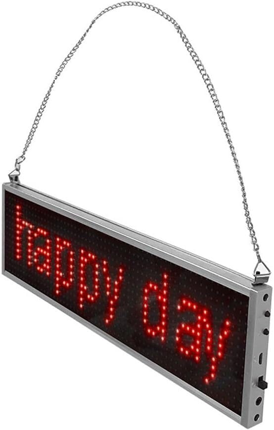 WWFAN Programmable LED Matrix Panel, Indoor LED Display Screen For LED Rolling Sign Lights On Party, Car, Bar, And Holiday Windows (Color : Red, Size : 340 * 95 * 15mm)