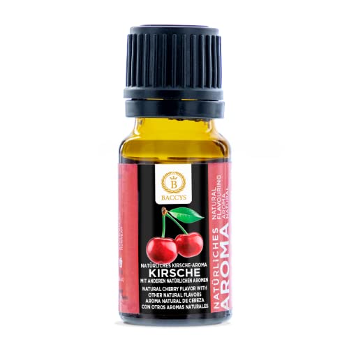 BACCYS natürliches Aroma Kirsche 10ml, aromatische Tropfen mit intensivem Aroma für Getränke und zum Backen, vegan, zuckerfrei Cover