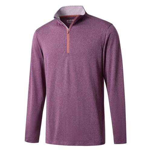 M MAELREG Quarter Zip Golf Pullover Men Dry Fit Long Sleeve Performance Wicking Mock Neck 1/4 Zip Pullover Mens Sweatshirt