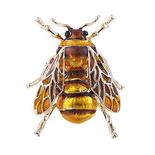 Twinkling Stars Vintage Cute Enamel Insect Bug Honey Bee Brooch Metal Clothing Pin for Women Girls