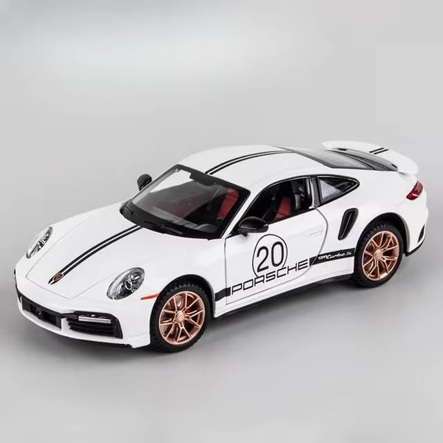 Image of WORSHIPER Compatible for 1:32 Porsche Carrera 911 Toy Car Model, Diecast Collectible Pull Back Model Car with Sound and Light, Toy Gift Vehicles for Adults Kids Boys Girls?White?