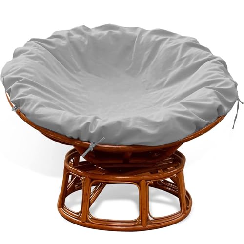 Thankyall Papasan Cushion Cover, Water Resistant Papasan Chair Cushion Slipcover for Outdoor and Indoor, Skin-Friendly Soft Machine Washable Unfading Zippered Cover for Round (Light Gray 55in)