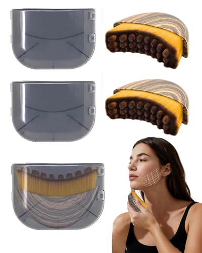 JUKOTA 3 piezas Cepillo Facial de Contorno Linfático,Masajeador de Drenaje Linfático,Cepillo Facial en Seco,Se Adapta al Contorno de la Piel, Aliviando la Fatiga Facials,para Cara,Barbilla,Mandíbula