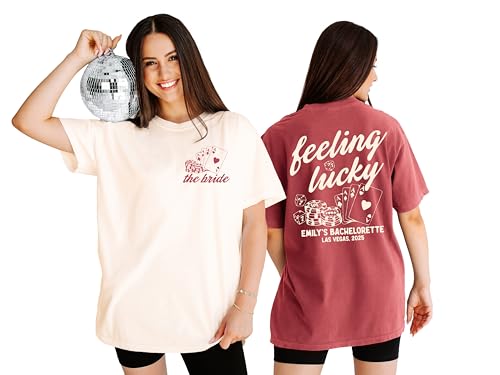Feeling Lucky Shirts, Las Vegas Bachelorette Party Shirts for Bridal Party, Vegas Bachelorette Trip Shirts for Future Bride and Bridesmaids Shirts Set