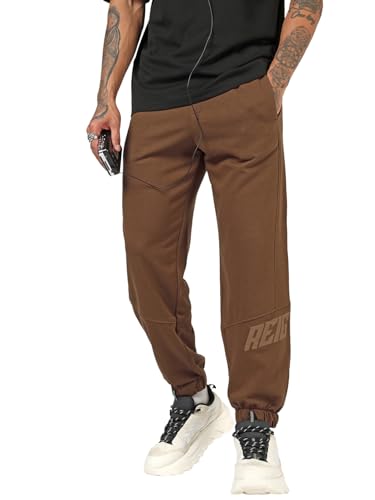 Joggers surdimensionné homme Bewakoof Toffee S en tissu éponge