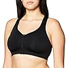 Jockey-Womens-Zip-Front-Seam-Free-Bra Jockey Women's Bras Mid Impact Zip Front Sports Bra, Black, m