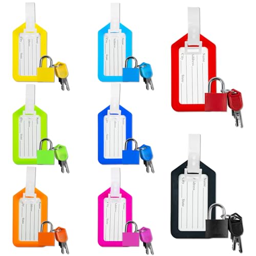 8 Pack Luggage Locks with Key+8 Pack Travel tag, Luggage