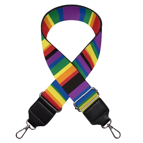 Image of Coldinair LGBT Wide Shoulder Strap Guitar Strap for Purse Replacement and Adjustable Crossbody Bag Straps Gay Pride Handbag Crossbody Bags Shoulder Bags,Rainbow Bag Strap