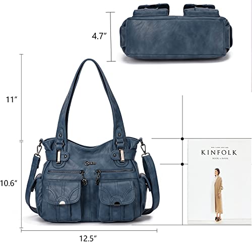 Image of KL928 Women's Large Purses Handbags PU Leather Multi-Pocket Shoulder Bag | Large