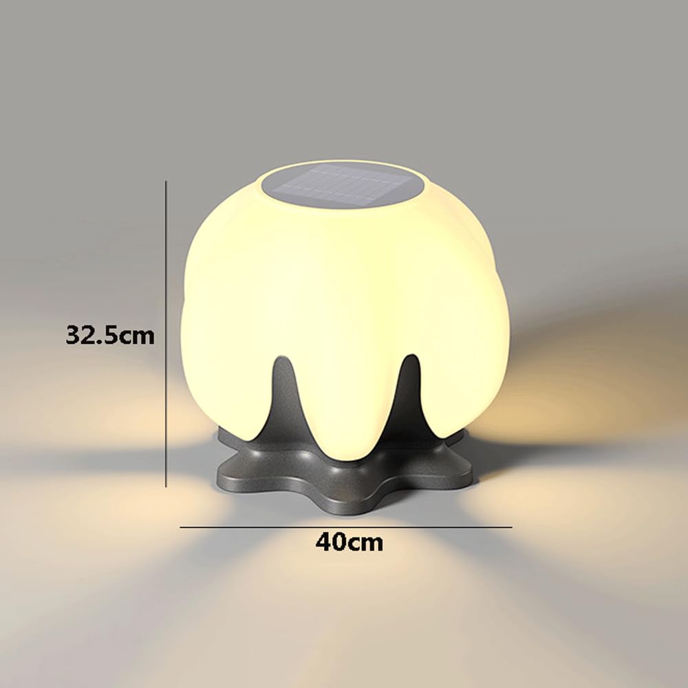 HZWJIA Solar Pillar Lamp Stainless Steel Modern Solar Pillar Lamp LED Pillar Cap Light Gray Outdoor Waterproof Solar Pillar Lamp IP65 Waterproof Pillar Head Lamp Door Pillar Patio Landscape Pillar Lig