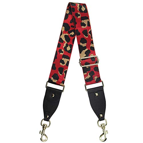 Image of Duwi Wide Purse Strap Multicolor Striped Guitar Style Strap Adjustable Canvas Crossbody Bag Strap