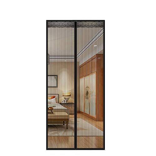 FEN&G Fliegengitter Magnetvorhang für Türen 100x205cm, Insektenschutz Magnet Fliegenvorhang, Auto Geschlossen, faltbar Luft Kann Frei strömen, for Türen/Patio - Schwarz Cover